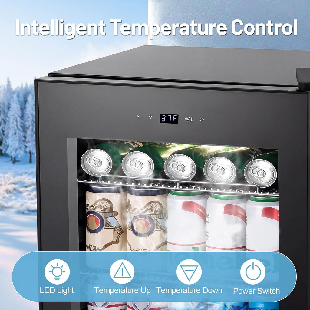 Mini Beverage Refrigerator Cooler -Small Beverage Fridge 1.4cu.ft