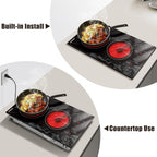 Karinear Electric Cooktop 2 Burners, 110v Plug in Electric Stove Top