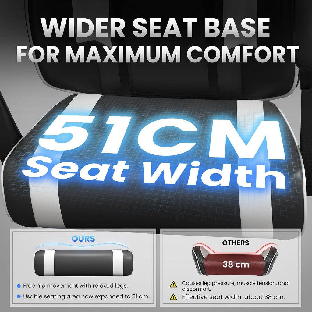 Gaming Chair for Adults, Upgraded Ergonomic Gamer Chair, Arctic Black