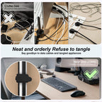 24Pcs Silicone Cable Ties, Cord Organizer Cable Management-Multi