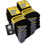 Men's Work Socks Heavy Duty Cushioned Crew Durable 10 Pairs