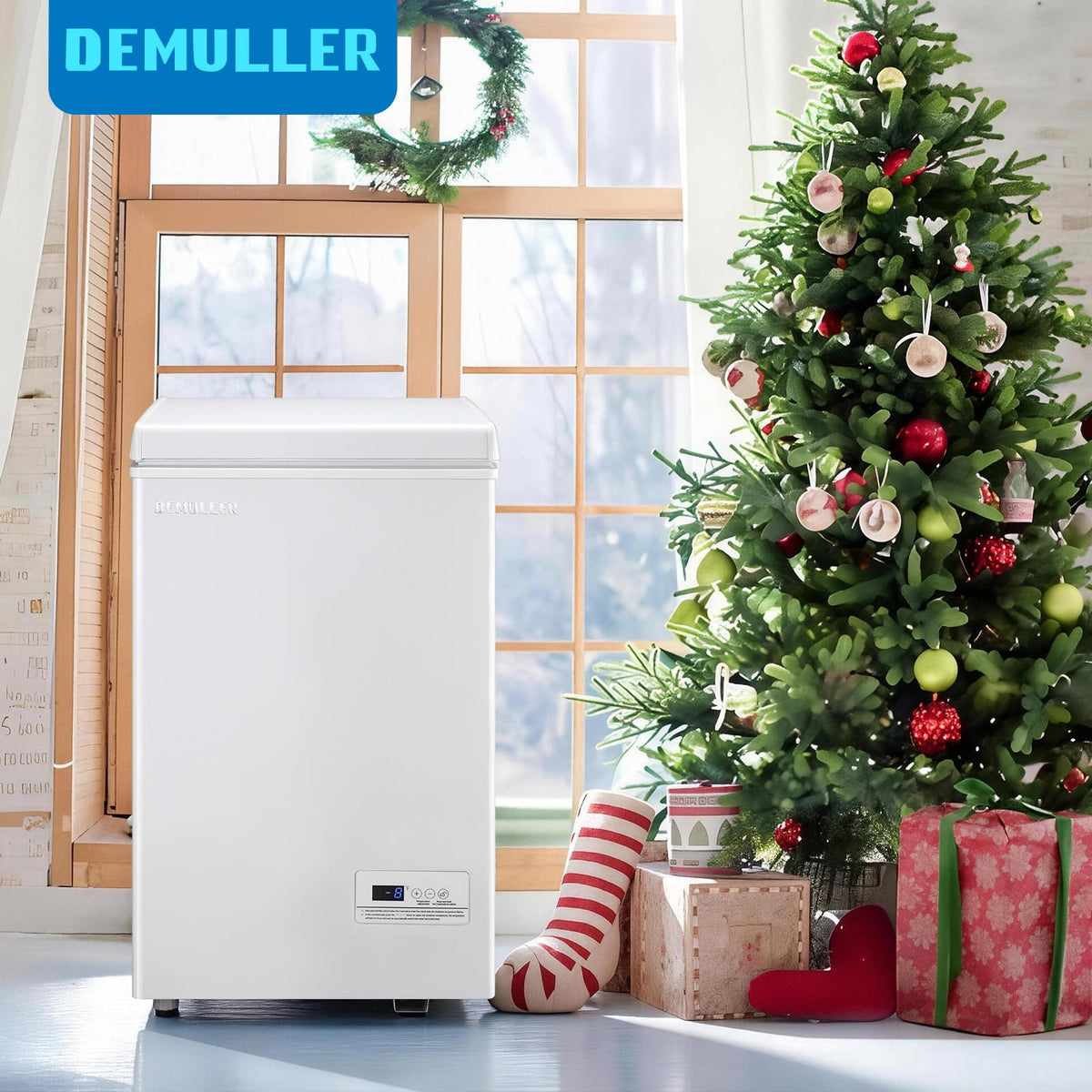 DEMULLER 3.2 CU.FT Small Deep Freezer with Electronic Panel Black
