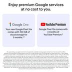 Google Pixel 10a - 7 years of new updates and features, 30+ hours battery, Camera Coach, Gemini Live, Pixel Safe - Obsidian, 128GB