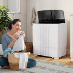 Giantex Portable Washing Machine, 20lbs Capacity, 12lbs Washer and 8lbs Spinner, Compact for Apartment RV, Gray & White, GX20313-PE