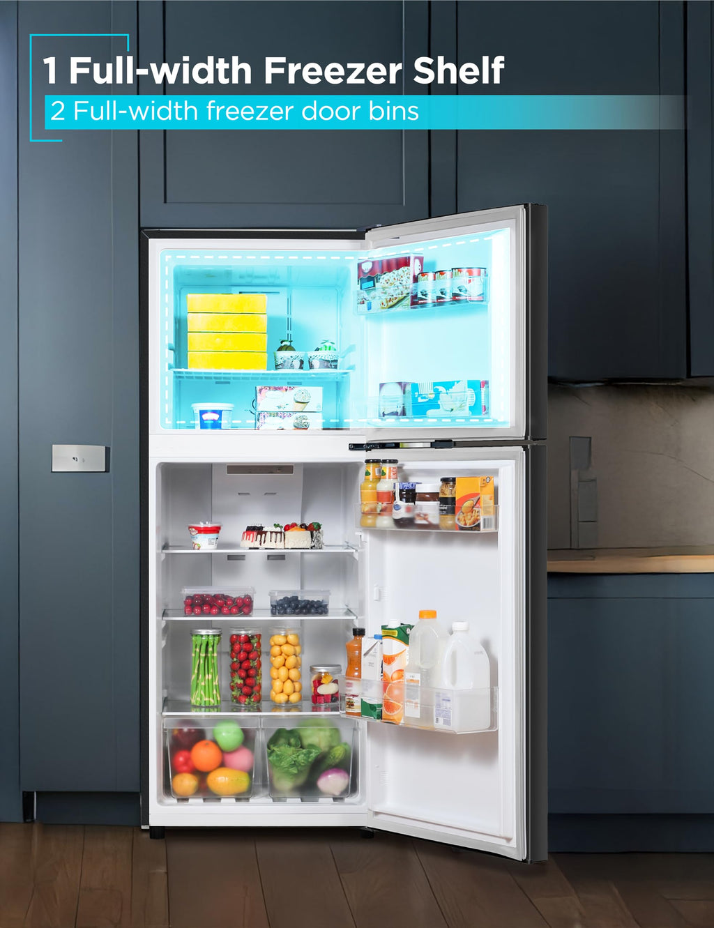 BLACK+DECKER 18.1 Cu. Ft. Top Mount Refrigerator with Ice Maker, BR1810HIMB