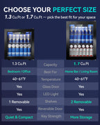Beverage Refrigerator, 2.47 Cu.Ft Mini Fridge Beverage Cooler