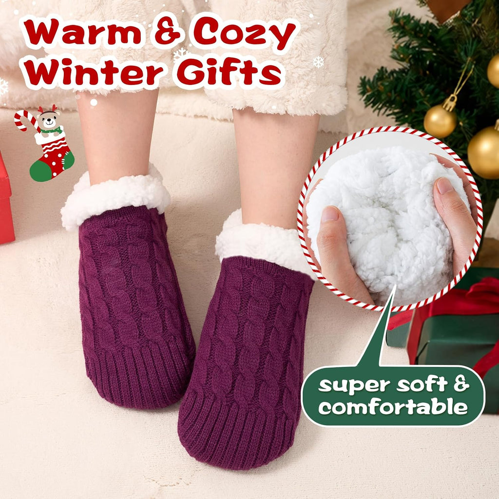 Niorasen Fluffy Slipper Socks Women Men, Winter Gift for Her, UK 4-9