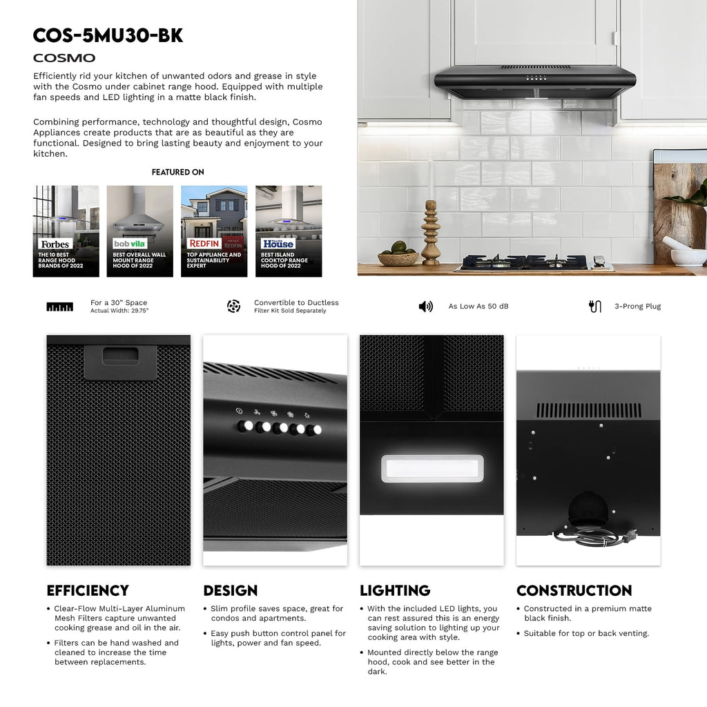 36 in. Delta Coll Ducted Under Cabinet Range Hood, Mesh Filters, Stainless