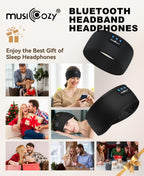 MUSICOZY Sleep Headphones Bluetooth Headband Headphones for Side Sleepers