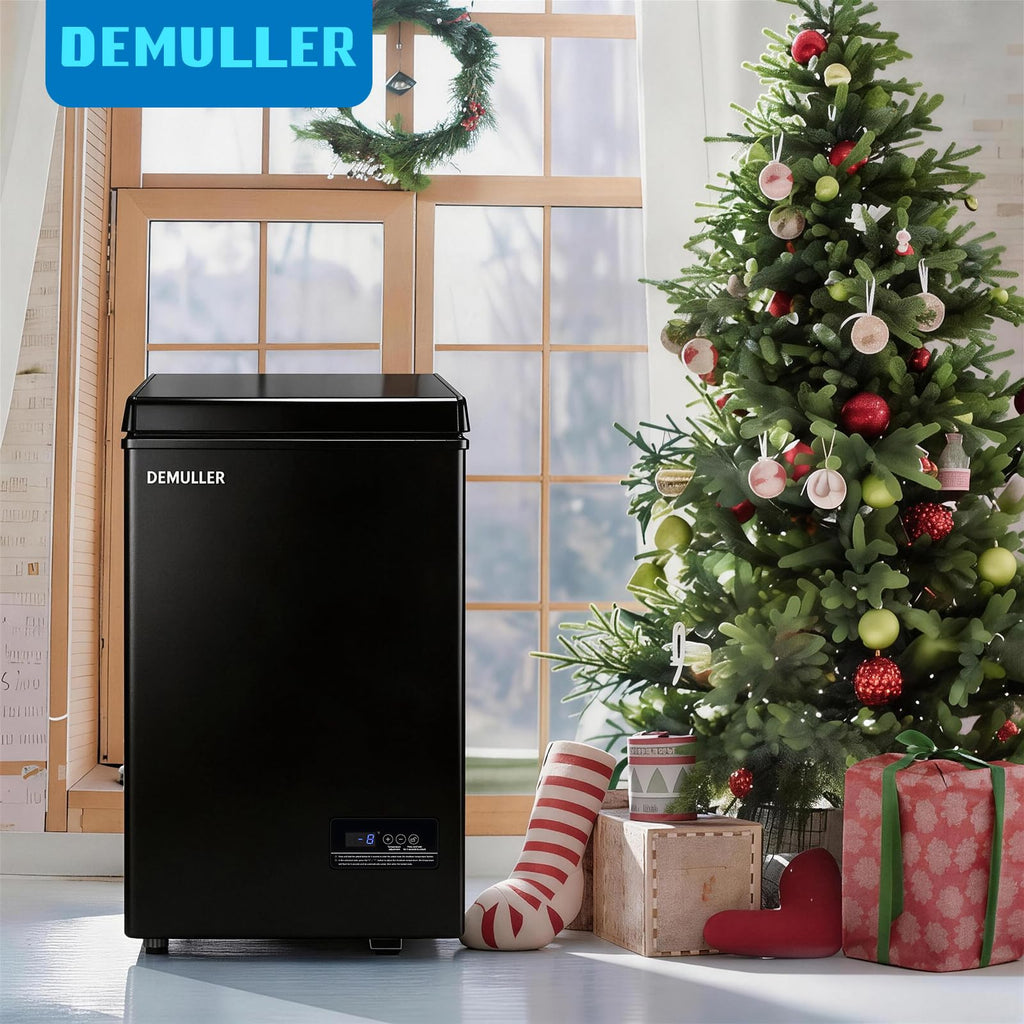 DEMULLER 3.2 CU.FT Small Deep Freezer with Electronic Panel Black