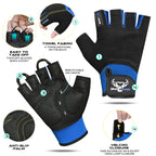 BEAST RAGE Gym Gloves Weight lifting Gloves Training Anti Slip Padded Palm Half Finger Powerlifting Workout Exercise Gloves for Men and Women