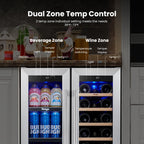 Yeego Beverage Refrigerator - 24 inch 180 Cans Beer Cooler with Glass Door