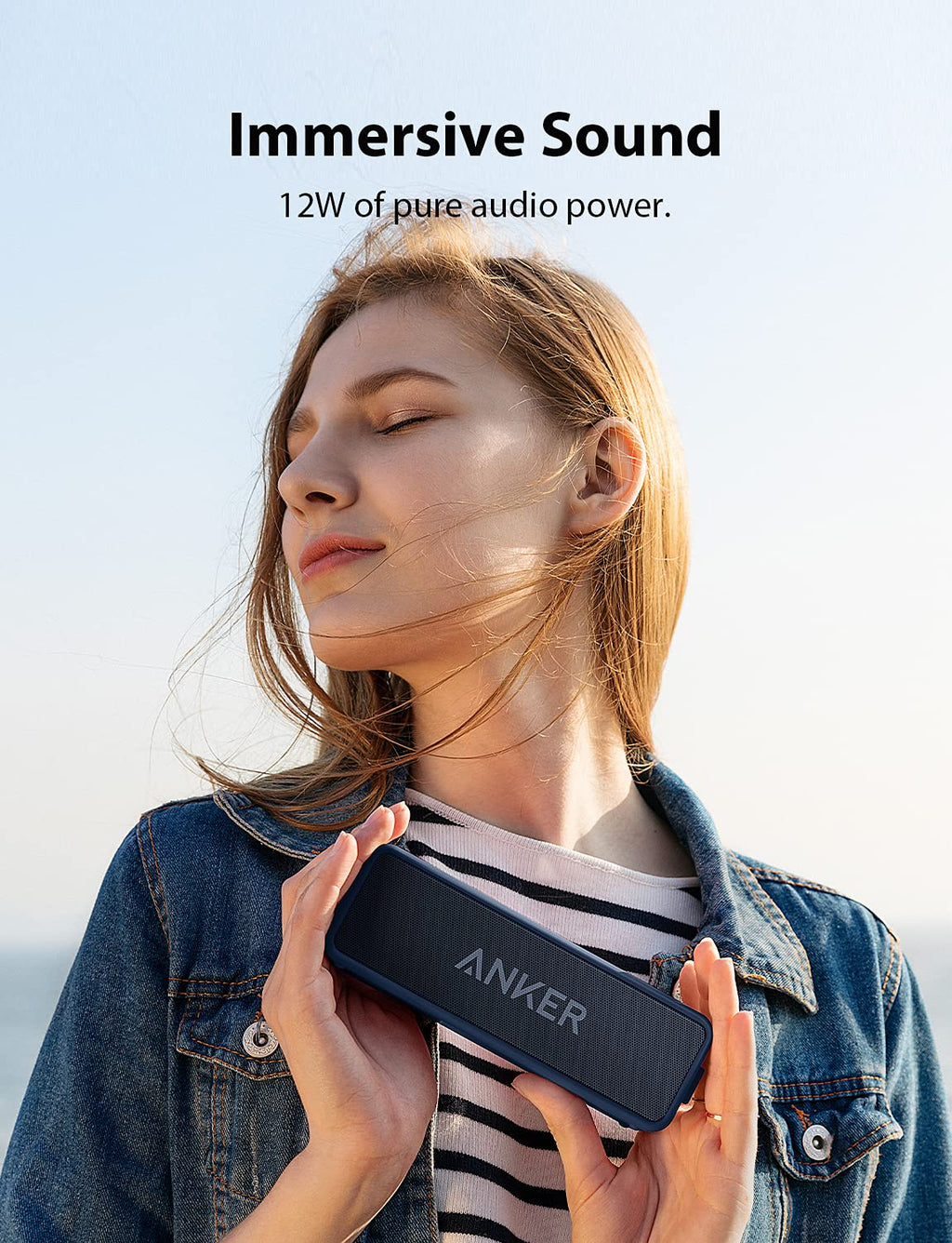Anker soundcore 2 Portable Bluetooth Speaker, 24-Hour Playtime, IPX7