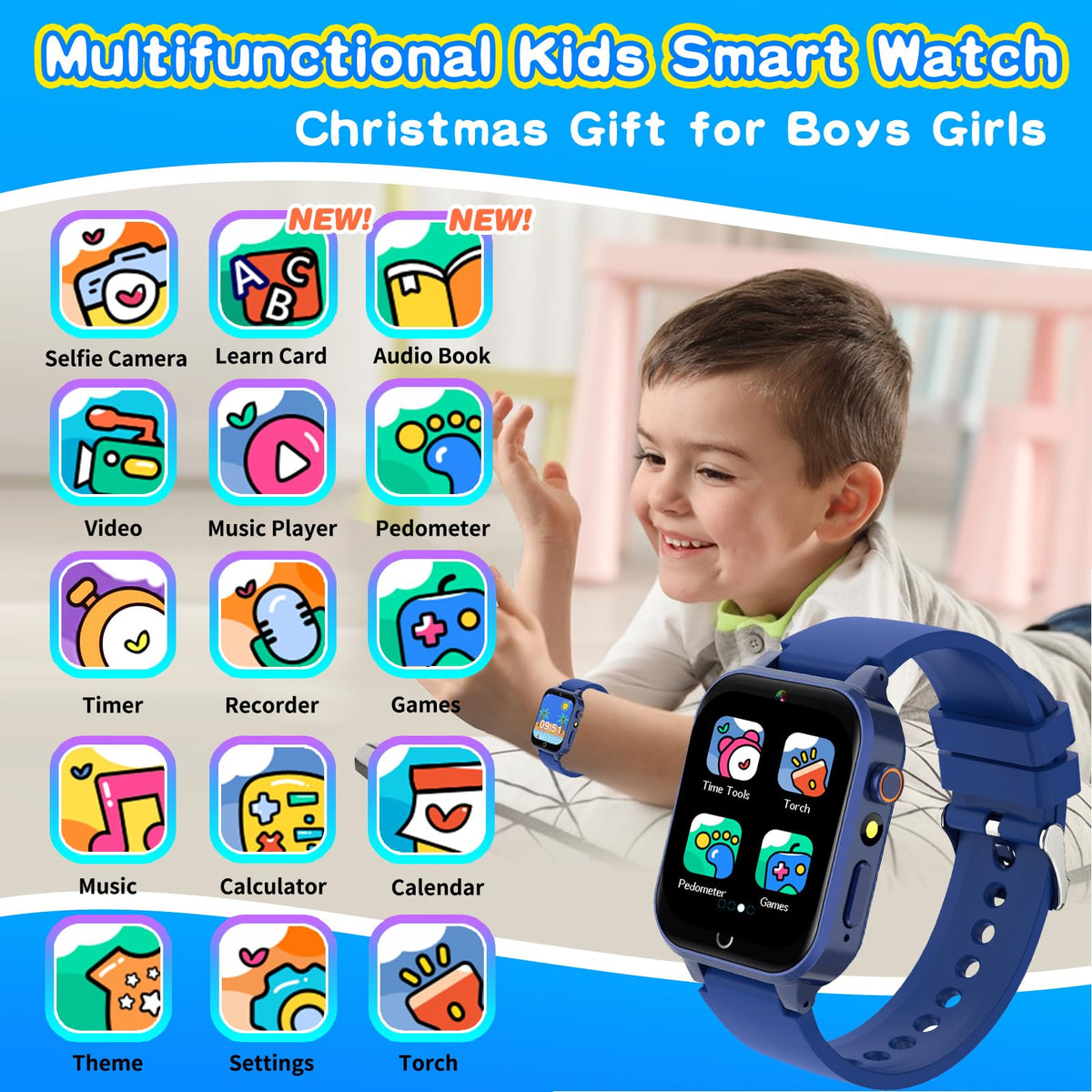 Kids Smart Watches Girls Age 5-12, 26 Games High-Resolution Touchscreen Kids Watch with Video Camera Music Player Pedometer Flashlight 12/24 hr Educational Toys Birthday Gifts for Girls Ages 6 7 8