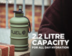 Fuel24 Jug - 2.2 Litre Water Bottle - Extra Strong Flex Material - Drop Proof, Pop or Straw Cap Options - 2.2L Large Gym Sports Bottle, BPA FREE