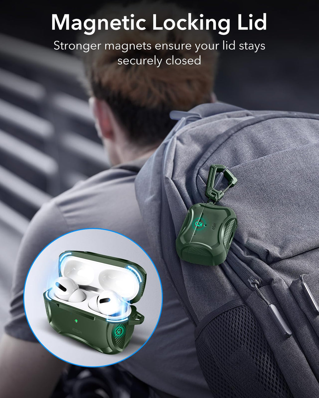 ESR for AirPods Pro 2 Case, Compatible with MagSafe, Navy Blue