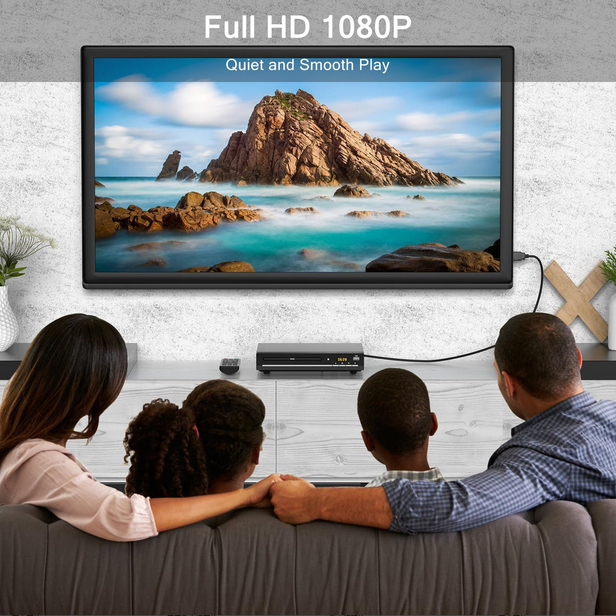 DVD Players for TV with HDMI,Plays All Regions and Formats,CD Players for Home,Support 1080P Video/CD/DVD/VCD/JPEG/USB, Remote, HDMI and RCA Cables Included (2026 New Model)