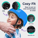 Niftii Bike Helmet & Pads Set for Kids - Cycling Skateboard Ages 3-15