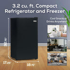Igloo 2.6 Cu.Ft Mini Fridge with Freezer- Single Door Compact Refrigerator with Glass Shelves for Homes, Dorms & Offices- Keep Snacks, Drinks & Frozen Foods Cool with Temperature Control Fridge- White
