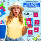 G4GADGET 16cm Freezer Blocks – Pack of 4 – Long-Lasting Reusable Ice Packs for Coolers, Picnic Bags, Travel & Outdoor Adventures – Ideal for Beach & Hiking Trips