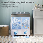 Giantex Portable Washing Machine, 20lbs Capacity, 12lbs Washer and 8lbs Spinner, Compact for Apartment RV, Gray & White, GX20313-PE