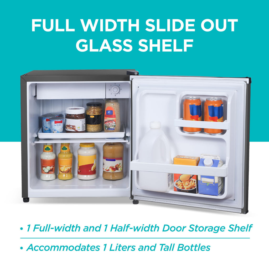 BLACK+DECKER 2.5 Cu. Ft. Compact Refrigerator, BCRK25V, Stainless Look