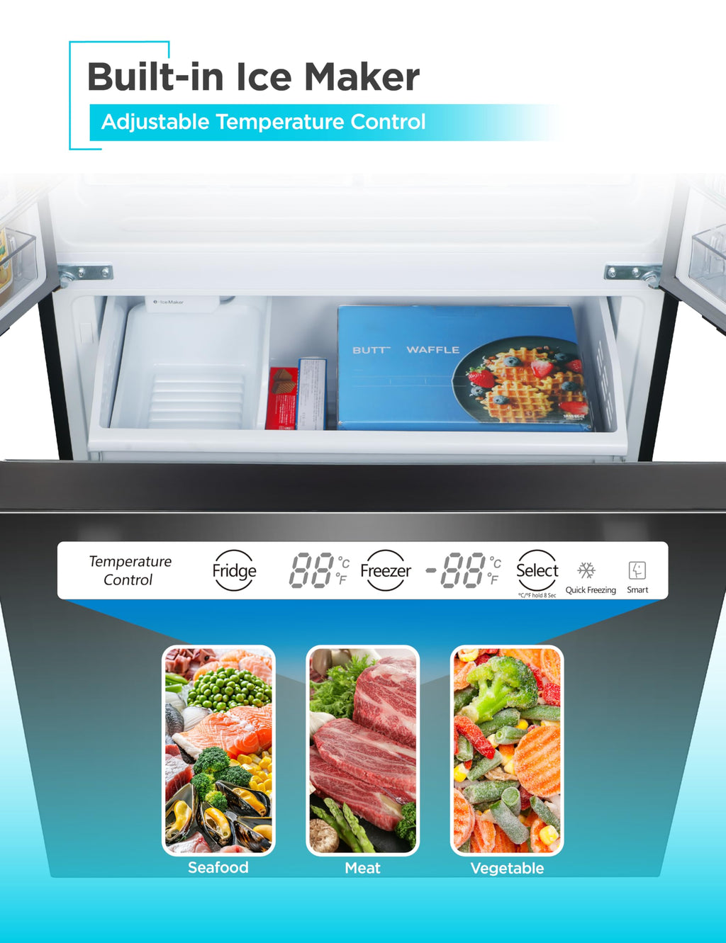 BLACK+DECKER 14 Cu. Ft. Convertible Freezer Refrigerator, Upright Freezer with Glass Shelves, ENERGY STAR rated, Frost Free, BUC1400XB, Black