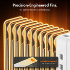 VonHaus Oil Filled Radiator 11 Fins – 2500W, 3 Heat Settings, 24 Hour Timer