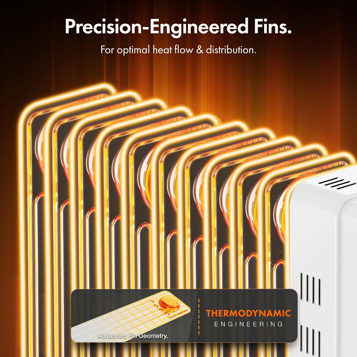 VonHaus Oil Filled Radiator 11 Fins – 2500W, 3 Heat Settings, 24 Hour Timer