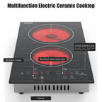 Karinear Electric Cooktop 2 Burners, 110v Plug in Electric Stove Top