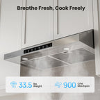 VIKIO HOME 30 Inch Under Cabinet Range Hood 900 CFM Dual Motor Power