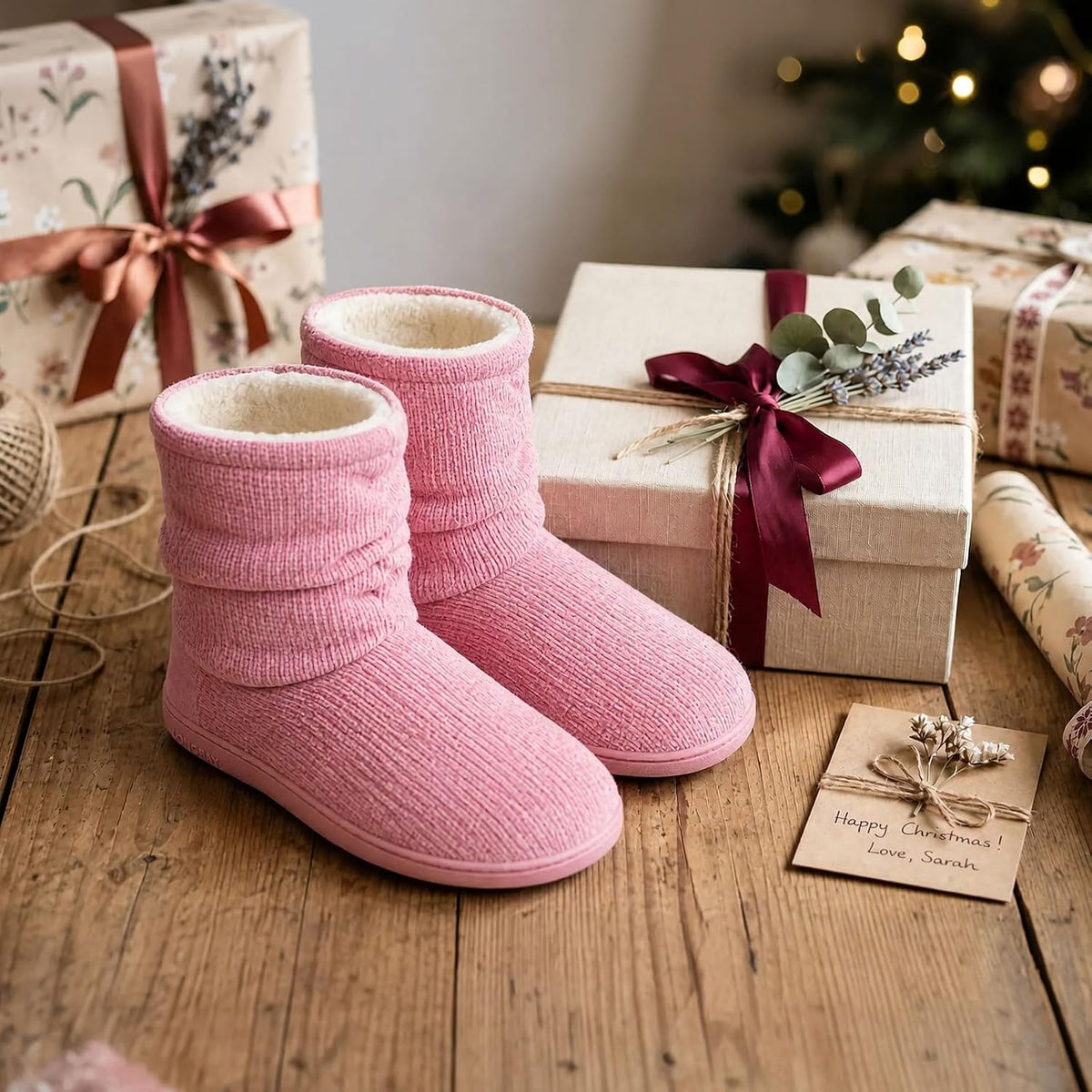 LongBay Women Slipper Boots Warm Memory Foam Indoor Outdoor House Shoe Gift
