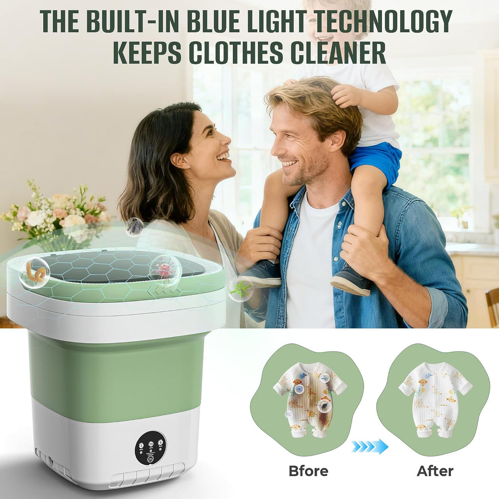 20L Foldable Portable Washing Machine, 45dB Ultra Quiet 3 Modes Mini Washer with Spin Basket, No Installation Compact Washer for Travel RV Dorm Apartment Camping, Baby Clothes Underwear Socks