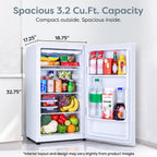 Igloo 2.6 Cu.Ft Mini Fridge with Freezer- Single Door Compact Refrigerator with Glass Shelves for Homes, Dorms & Offices- Keep Snacks, Drinks & Frozen Foods Cool with Temperature Control Fridge- White