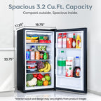 Igloo 2.6 Cu.Ft Mini Fridge with Freezer- Single Door Compact Refrigerator with Glass Shelves for Homes, Dorms & Offices- Keep Snacks, Drinks & Frozen Foods Cool with Temperature Control Fridge- White
