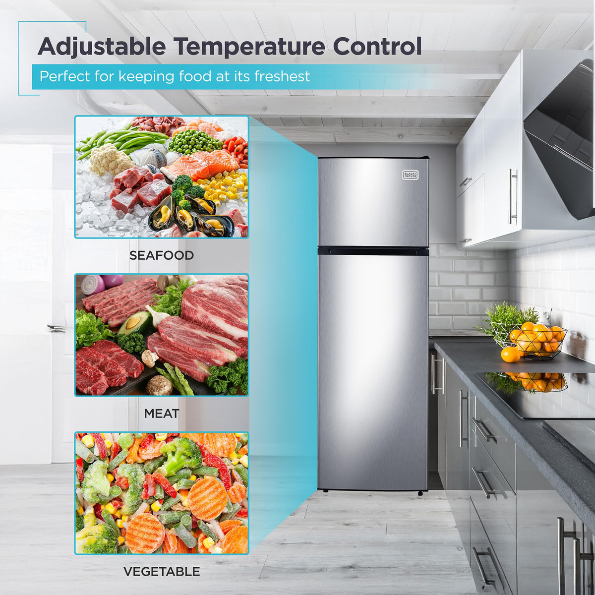 BLACK+DECKER 18.1 Cu. Ft. Top Mount Refrigerator with Ice Maker, BR1810HIMB