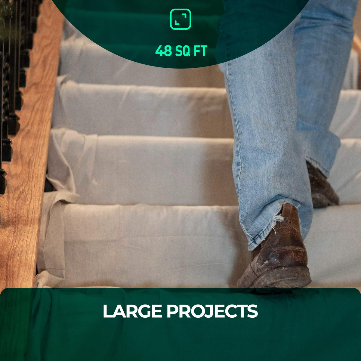 CS Cotton Dust Sheets for Decorating, Furniture, Floors, 12x9 Ft (3.6x2.7m)