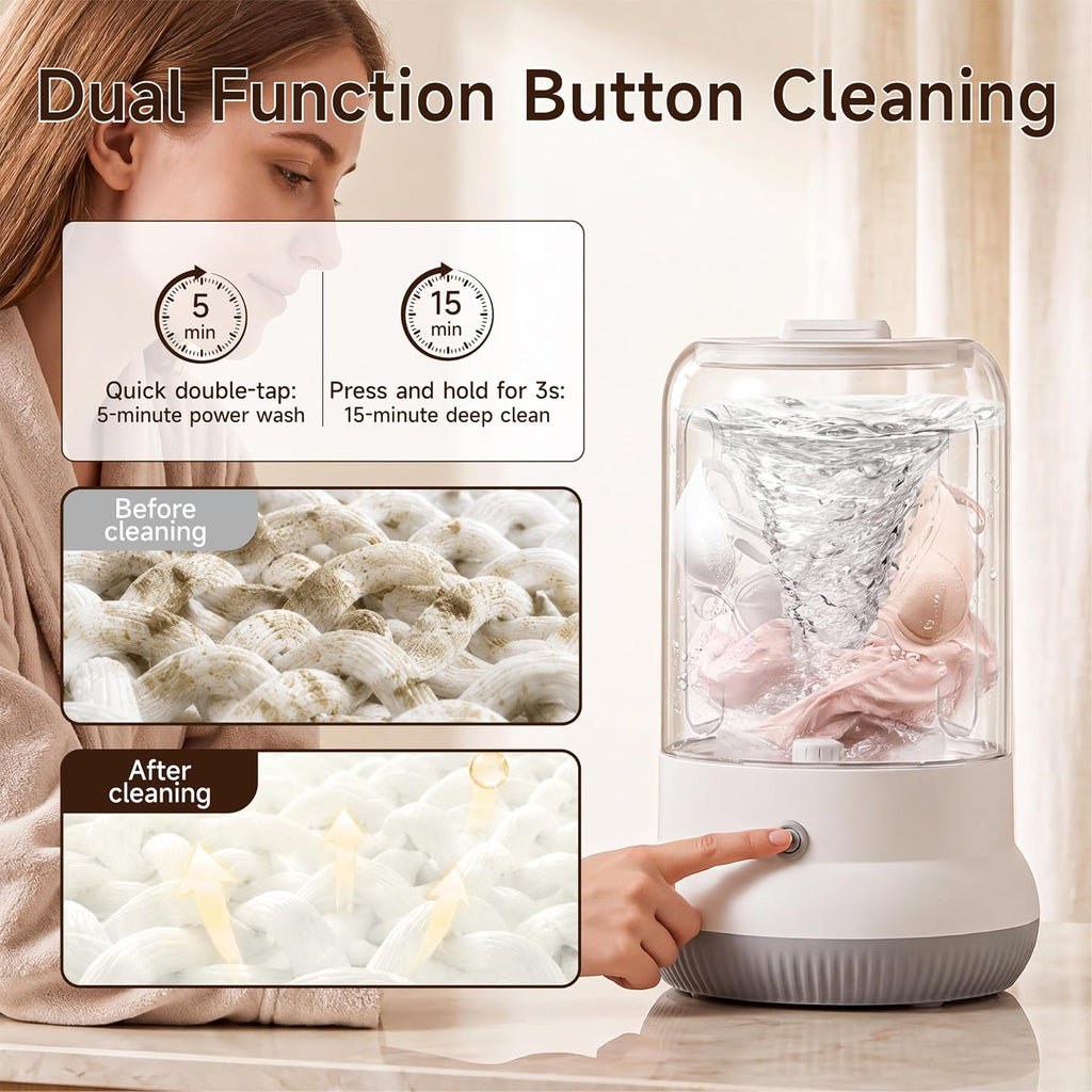 Mini Washing Machine, 3L Compact Small Laundry Washer for Underwear, Socks etc.（White）