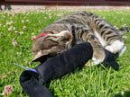 British-Made Refillable Catnip Kicker Toy – 50cm Plush Black Cat with Front Pocket & Bonus Catnip Refill Bag – Freshly Made in the UK, Durable & Eco-Friendly Fun (Black, Catnip, Refillable Cat Kicker)