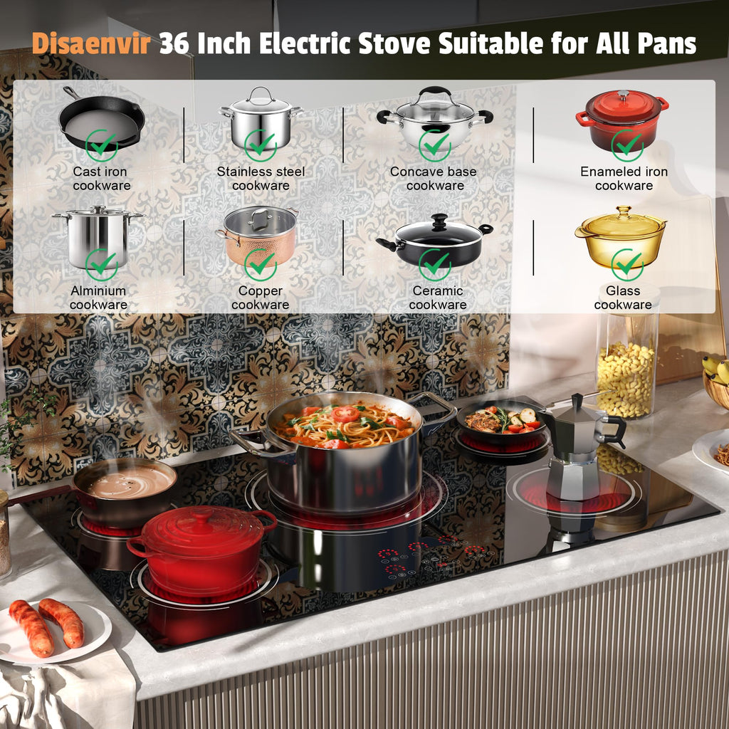 2 Burner Electric Cooktop 110V, 2000W Shard Power