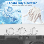 INTERGREAT Portable Washer and Dryer, 25lbs Mini Small Washing Machine Combo with Spin Dryer, Compact Twin Tub Laundry Washer Machine for Apartments, Dorm, Rv, Camping, Blue