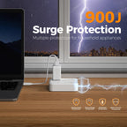 TESSAN PD 20W Surge Protector Extension Cord 5Ft, Flat Plug Power Strip