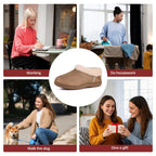 EverFoams Women's Suede Bootie Slippers Fuzzy Plush Collar Memory Foam