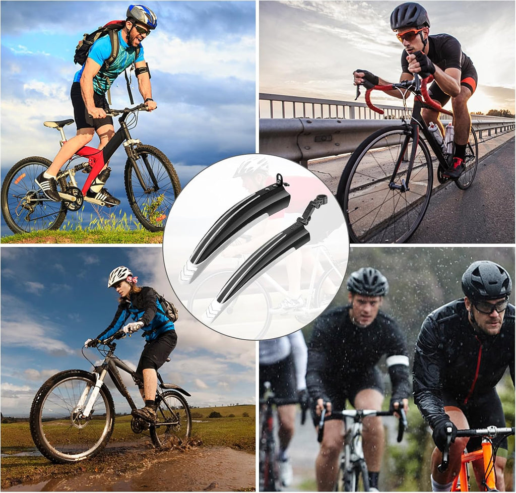 Bike Mudguard Set, Portable Adjustable Road Mountain Bike Bicycle Cycling Tires Front and Rear Mud Guard Fenders for MTB Mountain Road Bike