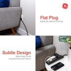 GE Surge Protector Power Strip, 6 Ft Extension Cord, 6 Outlet Extender