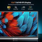 KYY Portable Monitor 15.6" 1080P Computer Monitor Screen Extender w/Cover
