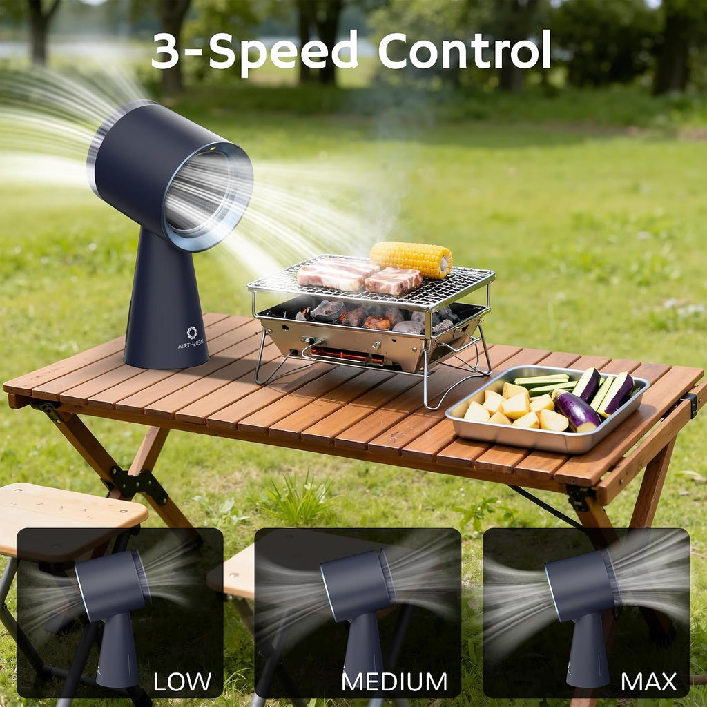 AIRTHEREAL Portable Range Hood with Rechargeable Battery, 3-Speed Suction