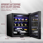 SCHMÉCKÉ 12 Bottle Compressor Wine Cooler Refrigerator w/Lock - Large Freestanding Wine Cellar For Red, White, Champagne or Sparkling Wine - 41f-64f Digital Temperature Control Fridge Stainless Steel