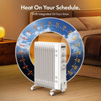 VonHaus Oil Filled Radiator 11 Fins – 2500W, 3 Heat Settings, 24 Hour Timer