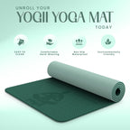 Yogii Yoga Mat - Non-Slip 6mm Thick TPE & Travel-friendly Yoga Mat - Perfect for Home & Gym Exercise Fitness & Pilates - With Laser Alignment Guides for Men & Women